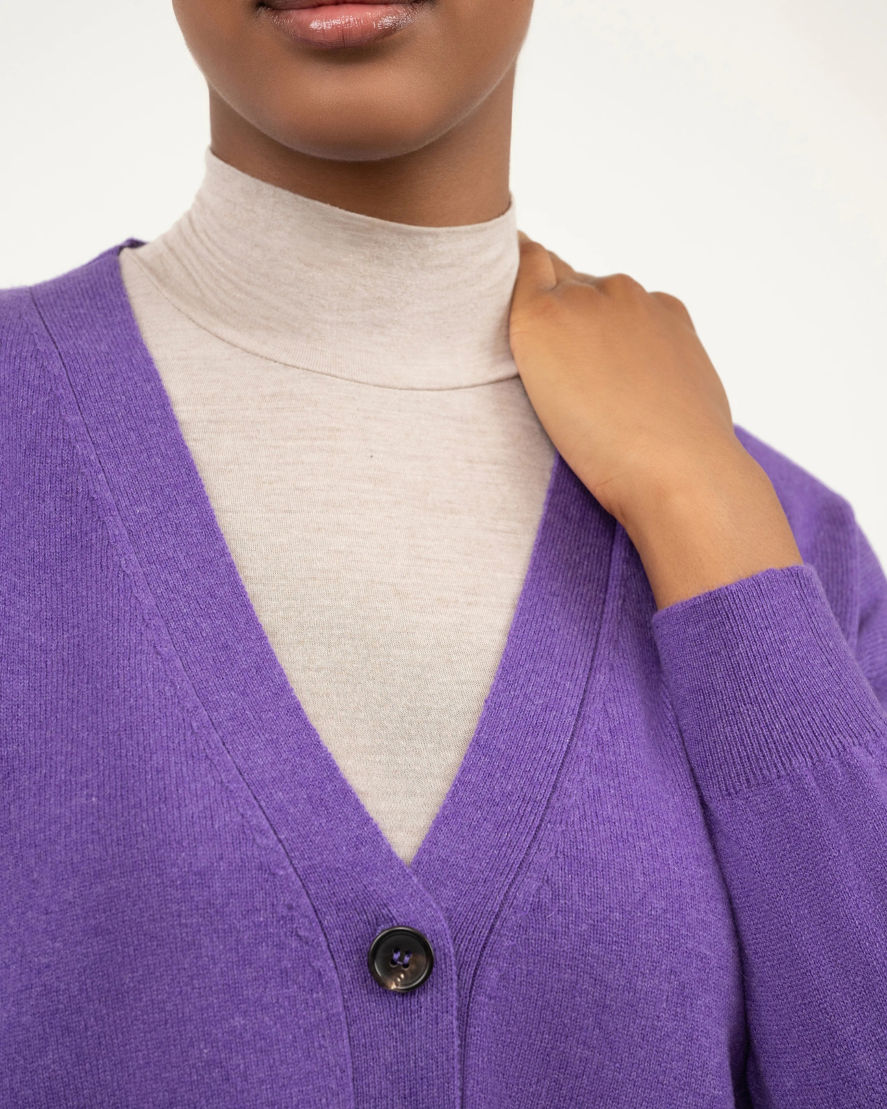 Women's Velia Maxi Cashmere Cardigan - Purple | MaisonCashmere
