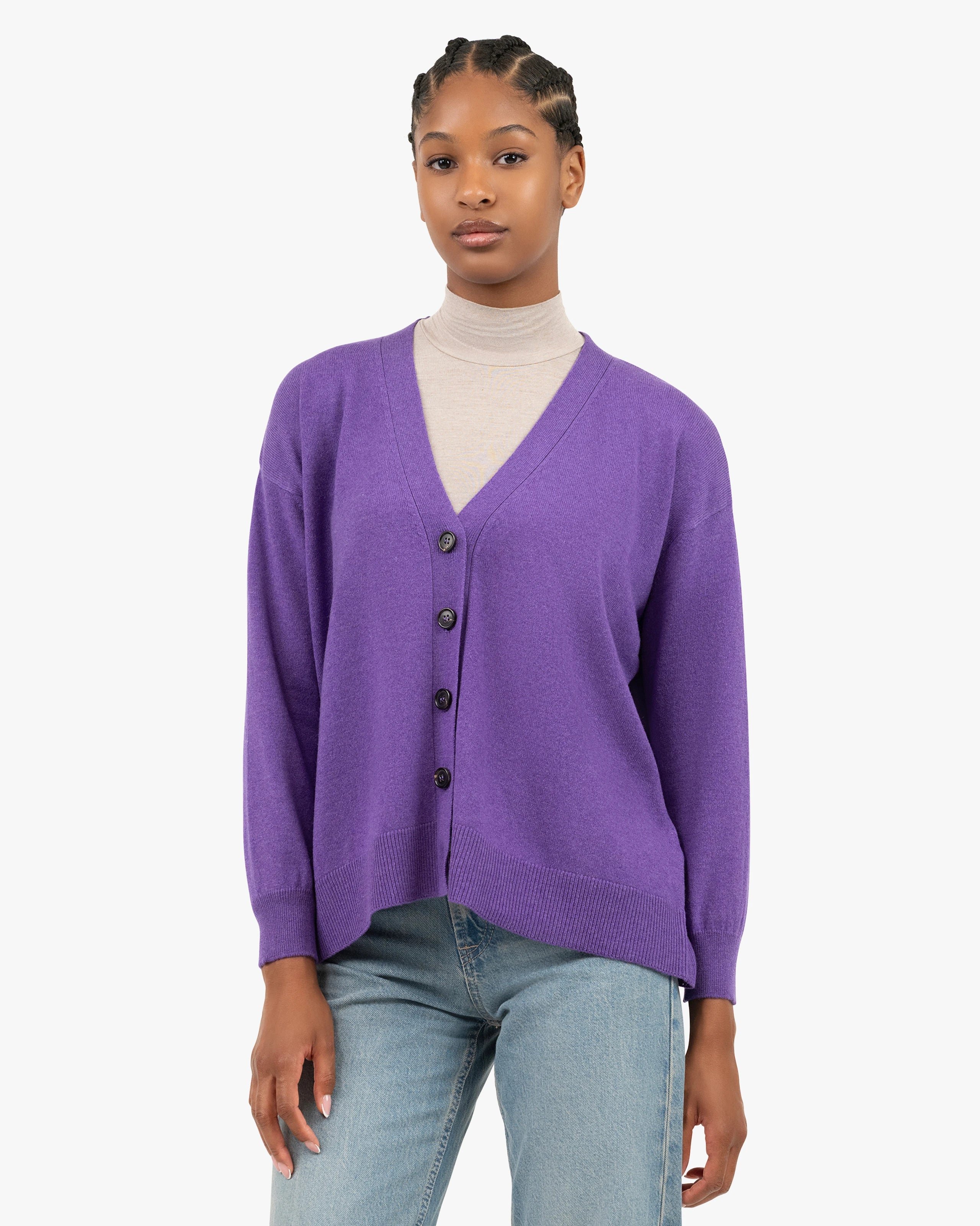 カーディガン purple extreme cashmere cardigan extreme cashmere cropped cardigan – 474 super little – extreme