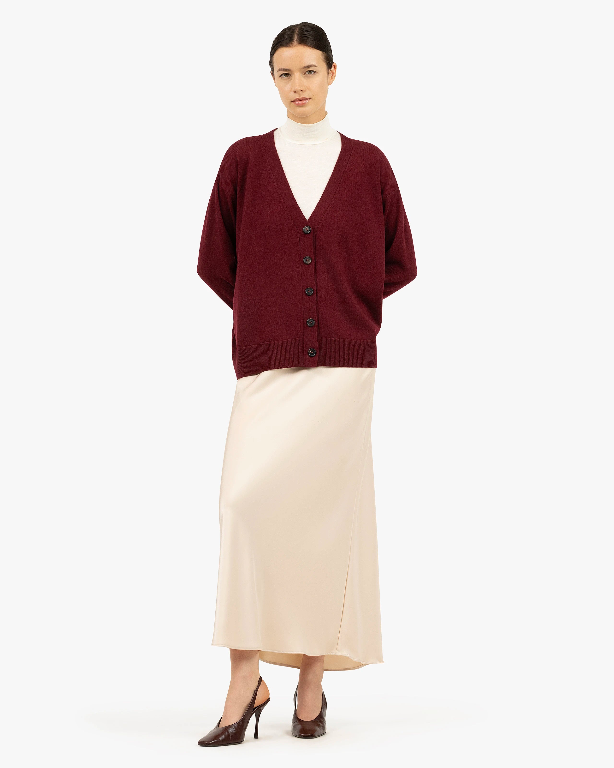 Velia Maxi Cardigan - Bordeaux Cashmere