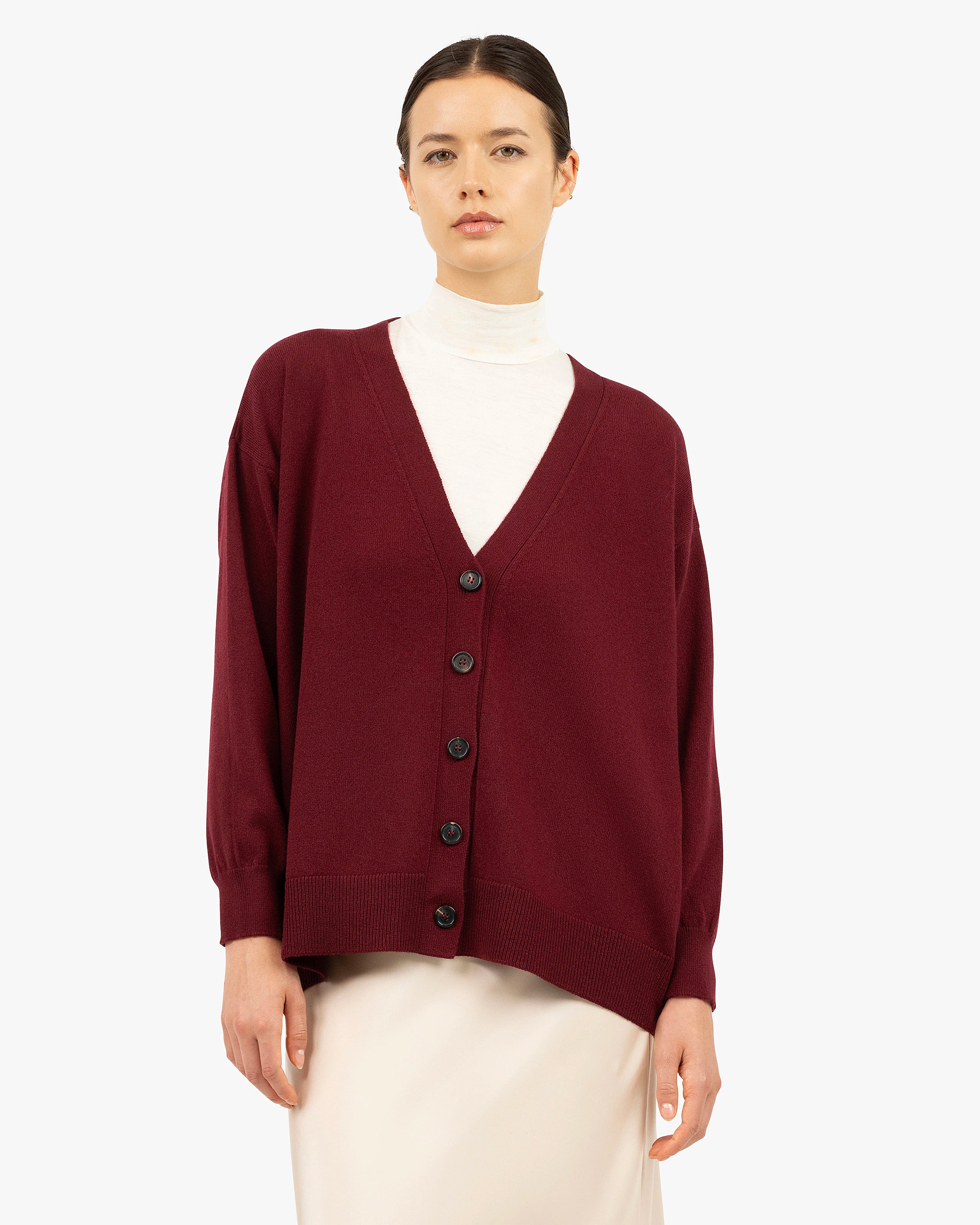 Velia Maxi Cardigan - Bordeaux Cashmere