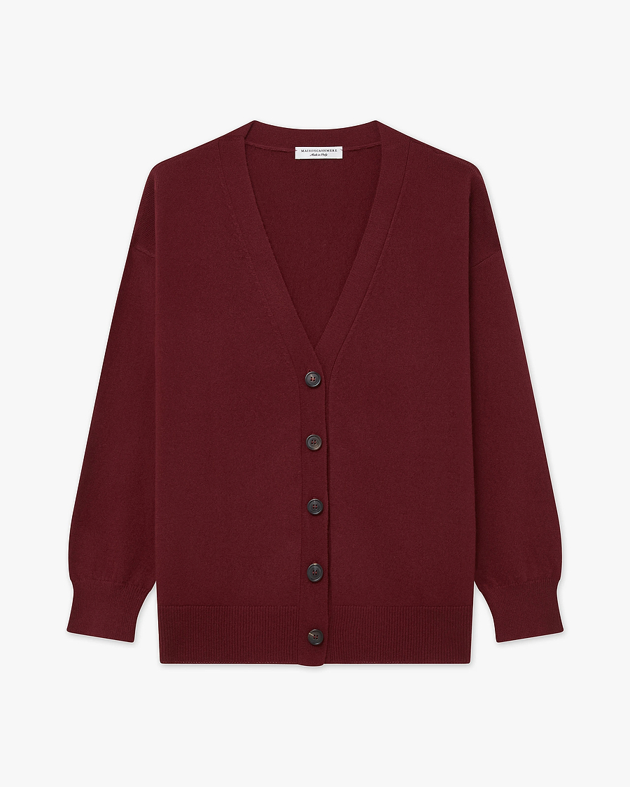 Velia Maxi Cardigan - Bordeaux Cashmere