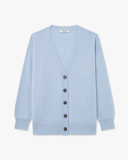 Velia Maxi Cardigan - Light Blue Cashmere