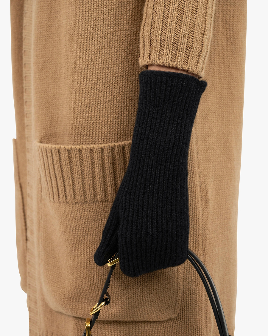 Mittens Gloves - Black Cashmere