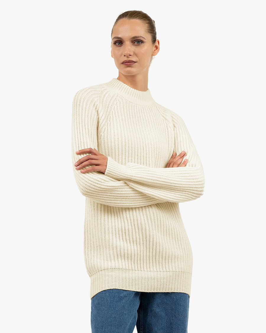 Women's Celerina Crew Neck Sweater - White Cashmere