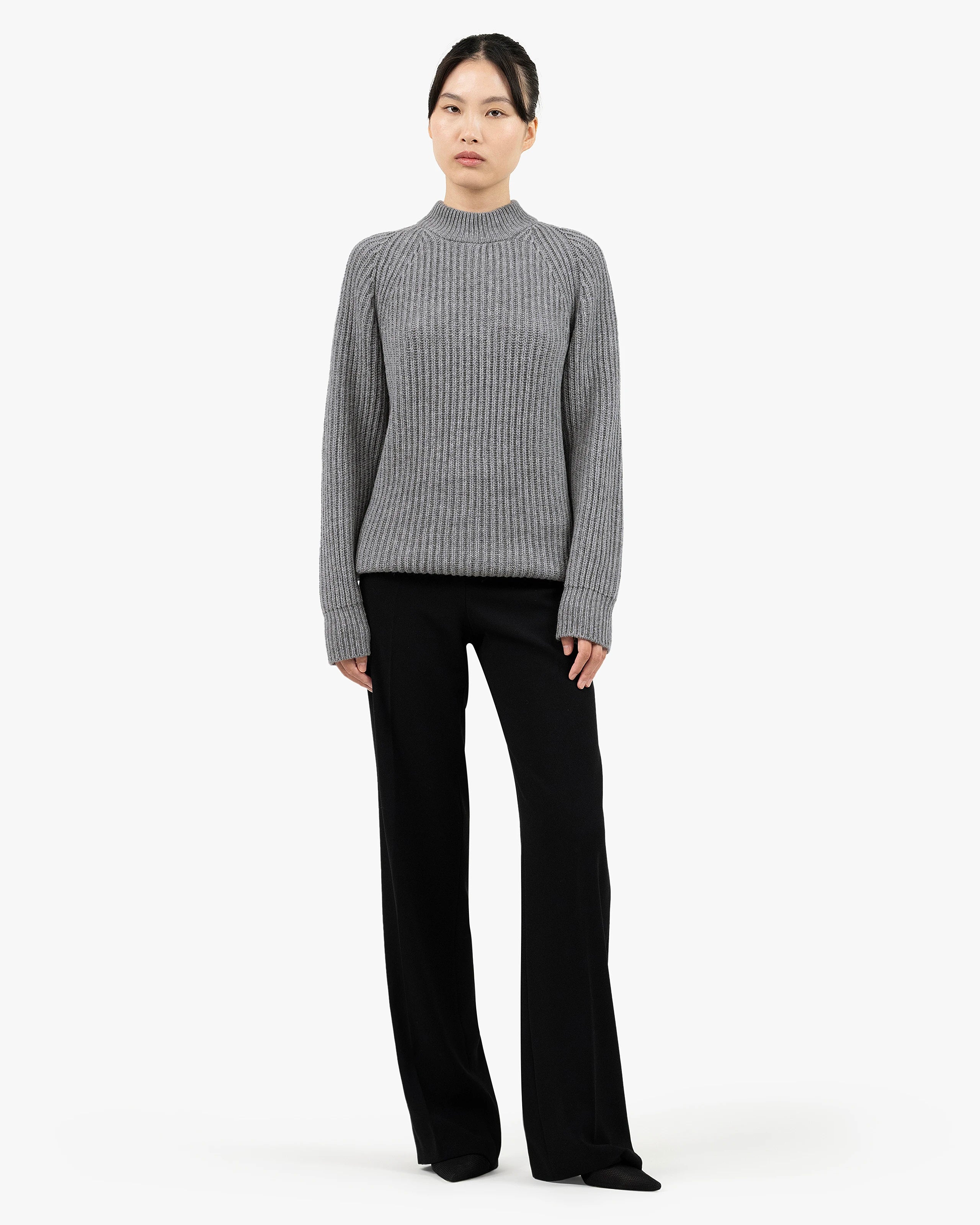 Women's Celerina Crew Neck Sweater - Medium Grey Cashmere