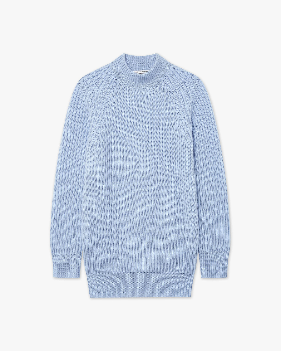 Women's Celerina Crew Neck Sweater - Light Blue Cashmere