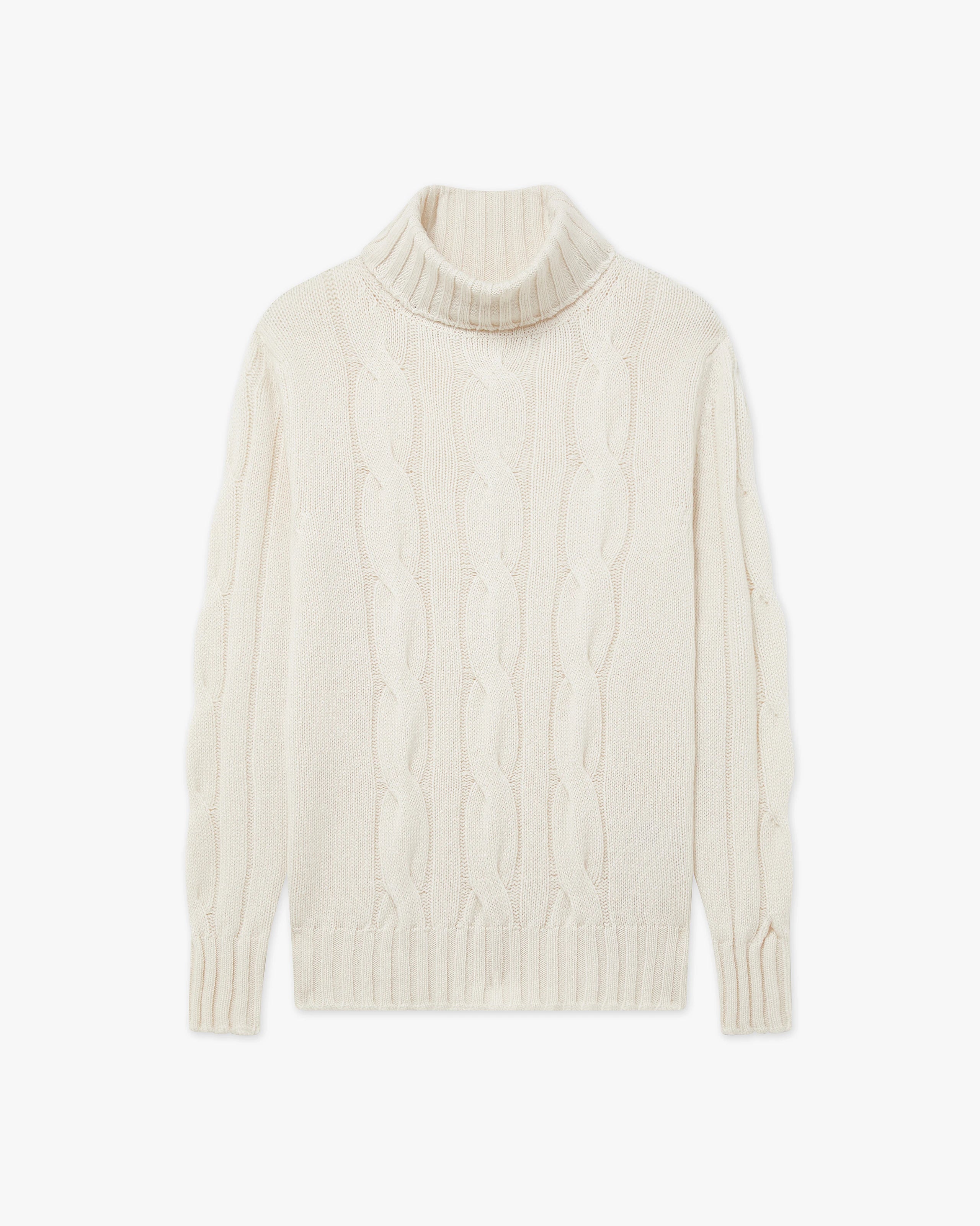 Celerina Cashmere Turtleneck Sweater - White | MaisonCashmere
