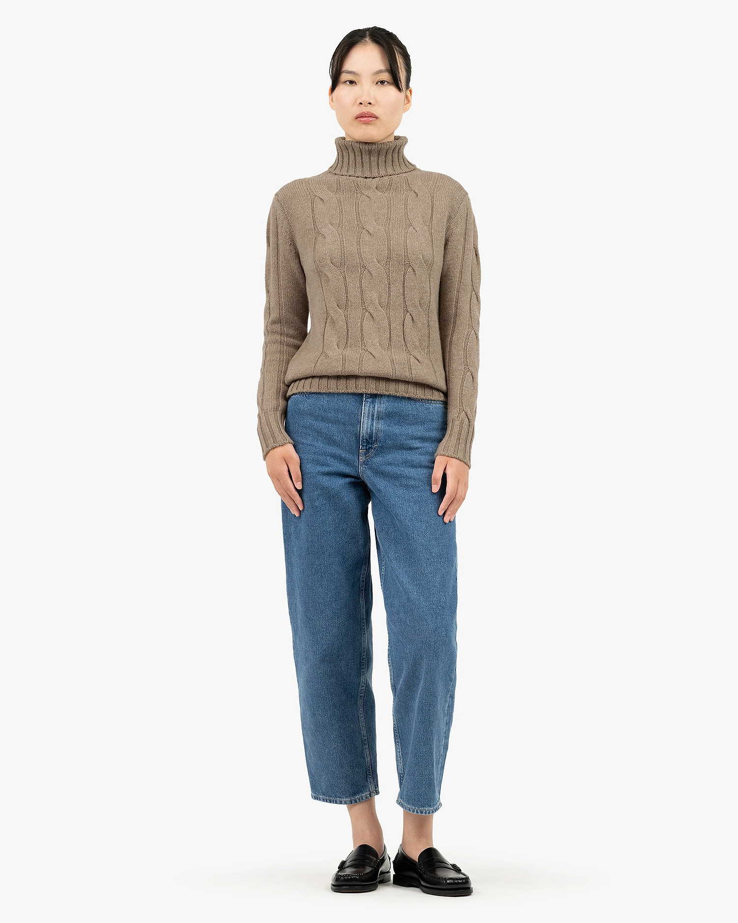 Women's Celerina Turtleneck Sweater - Taupe Cashmere