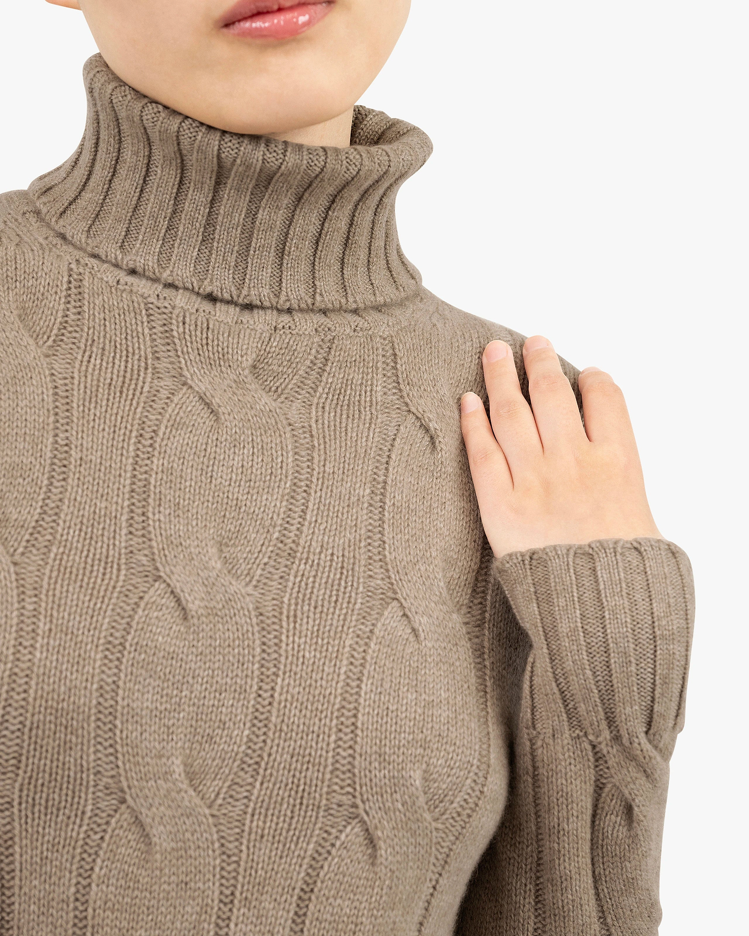 Women's Celerina Turtleneck Sweater - Taupe Cashmere