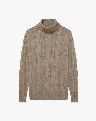 Women's Celerina Turtleneck Sweater - Taupe Cashmere