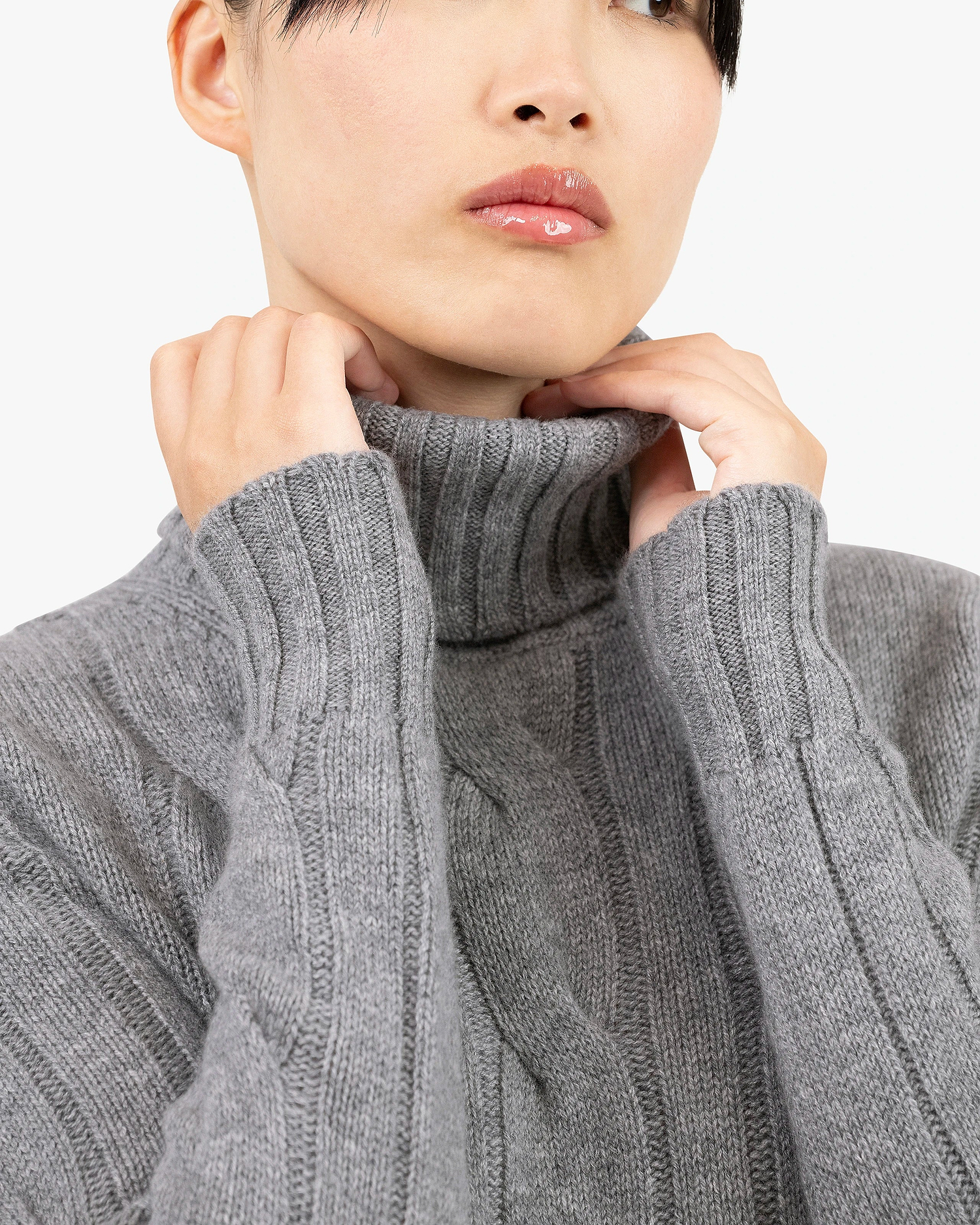 Women's Celerina Turtleneck Sweater - Medium Grey Cashmere