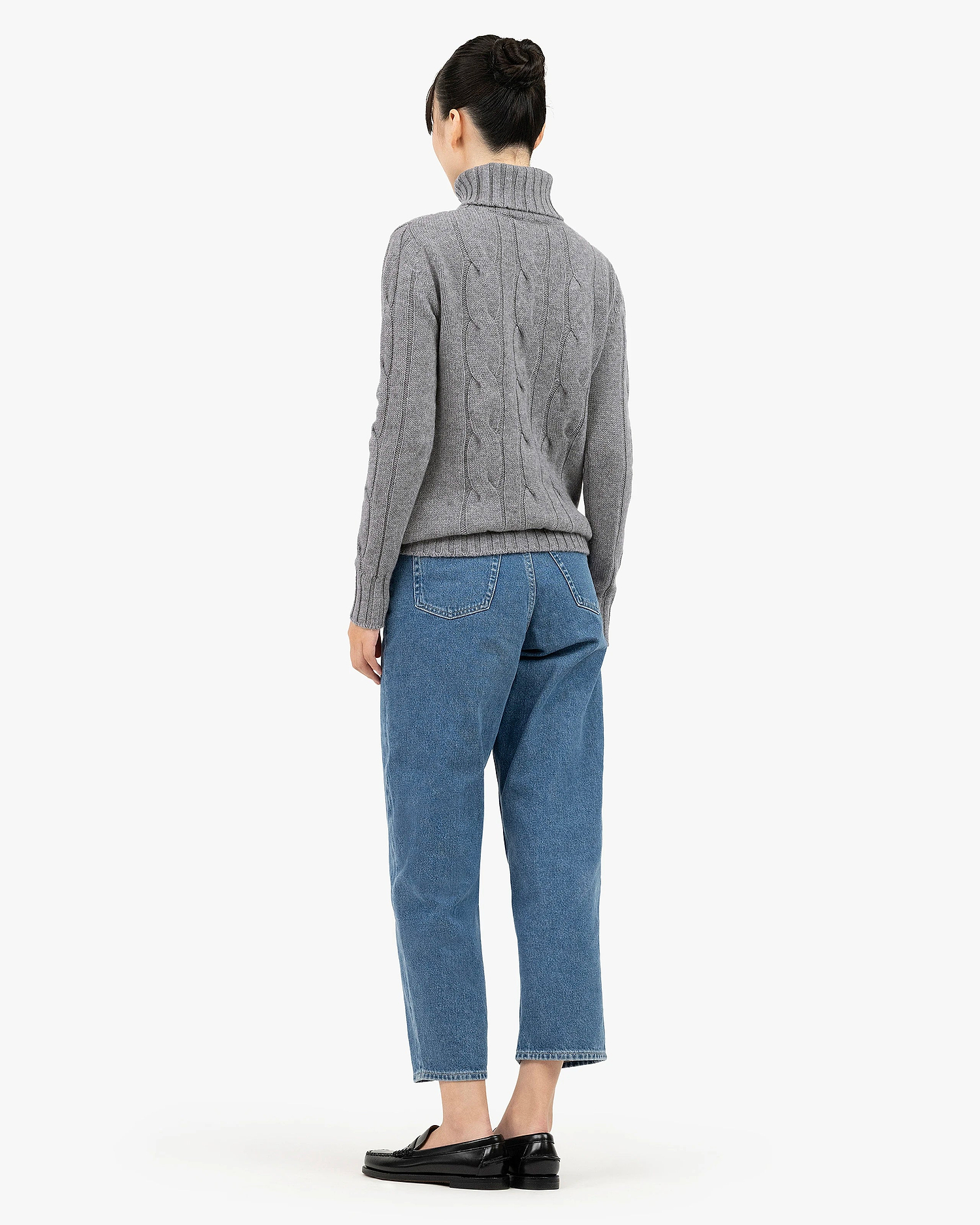 Women's Celerina Turtleneck Sweater - Medium Grey Cashmere