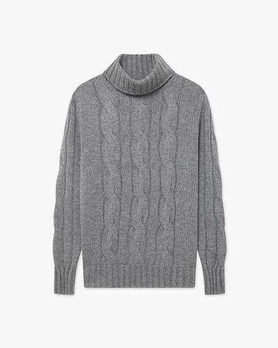 Women's Celerina Turtleneck Sweater - Medium Grey Cashmere