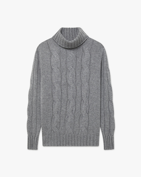 Women's Celerina Turtleneck Sweater - Medium Grey Cashmere