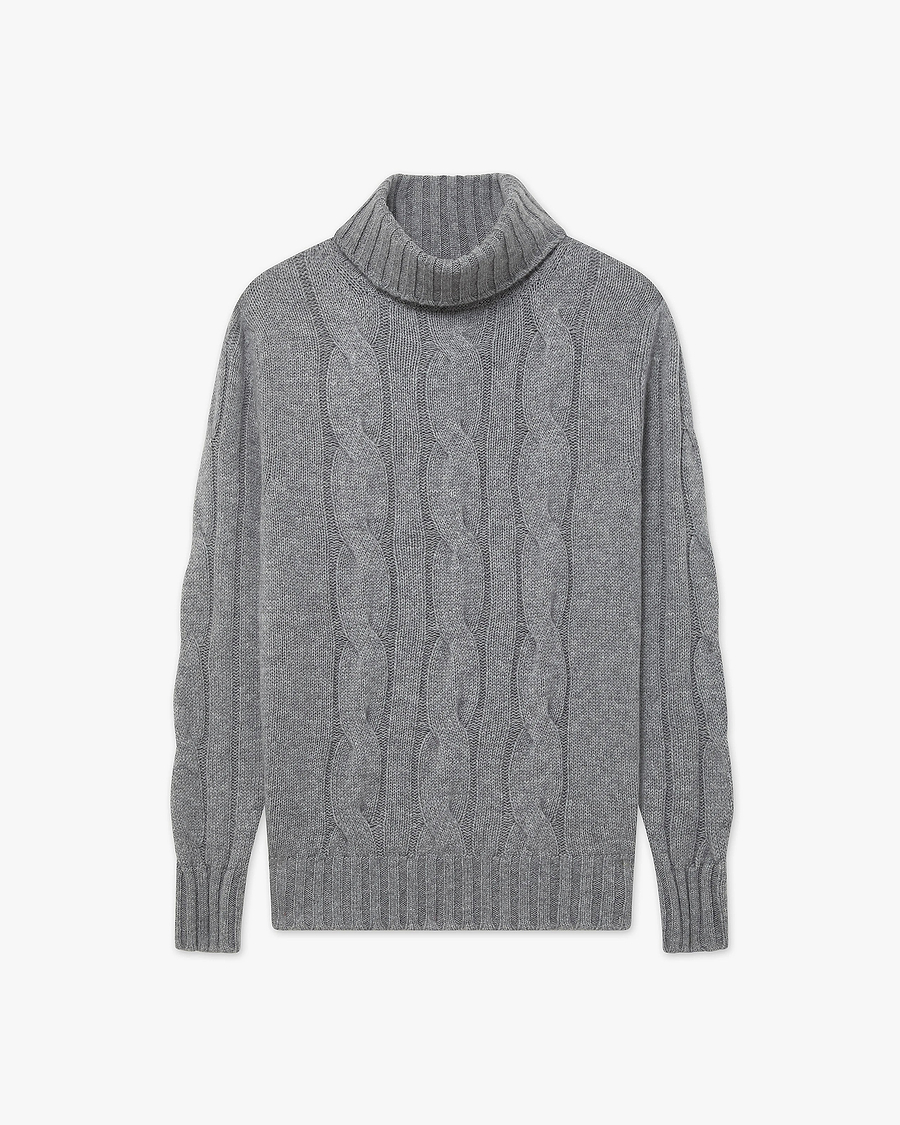 Women's Celerina Turtleneck Sweater - Medium Grey Cashmere