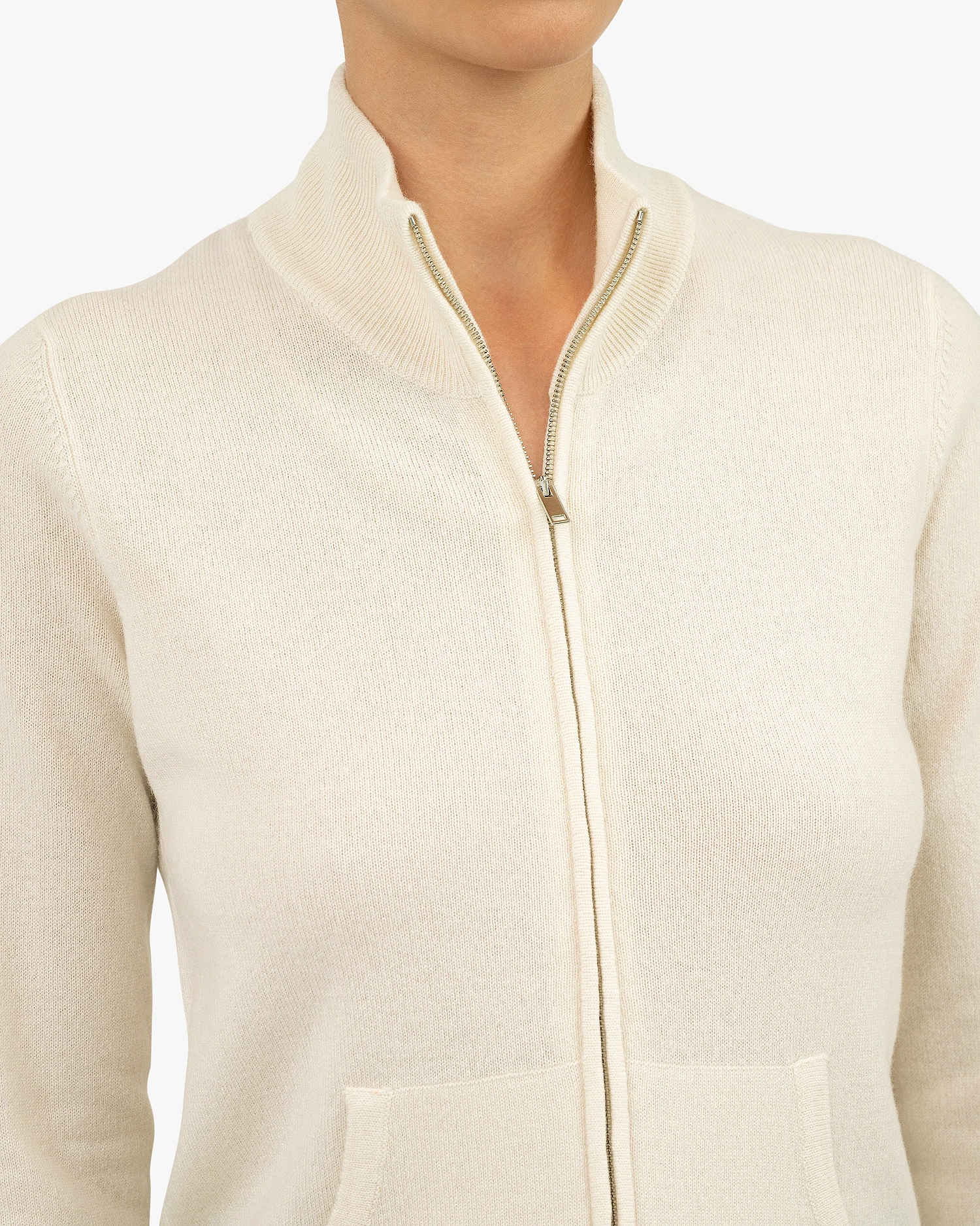 Women's Salò Zip Cardigan - White Cashmere