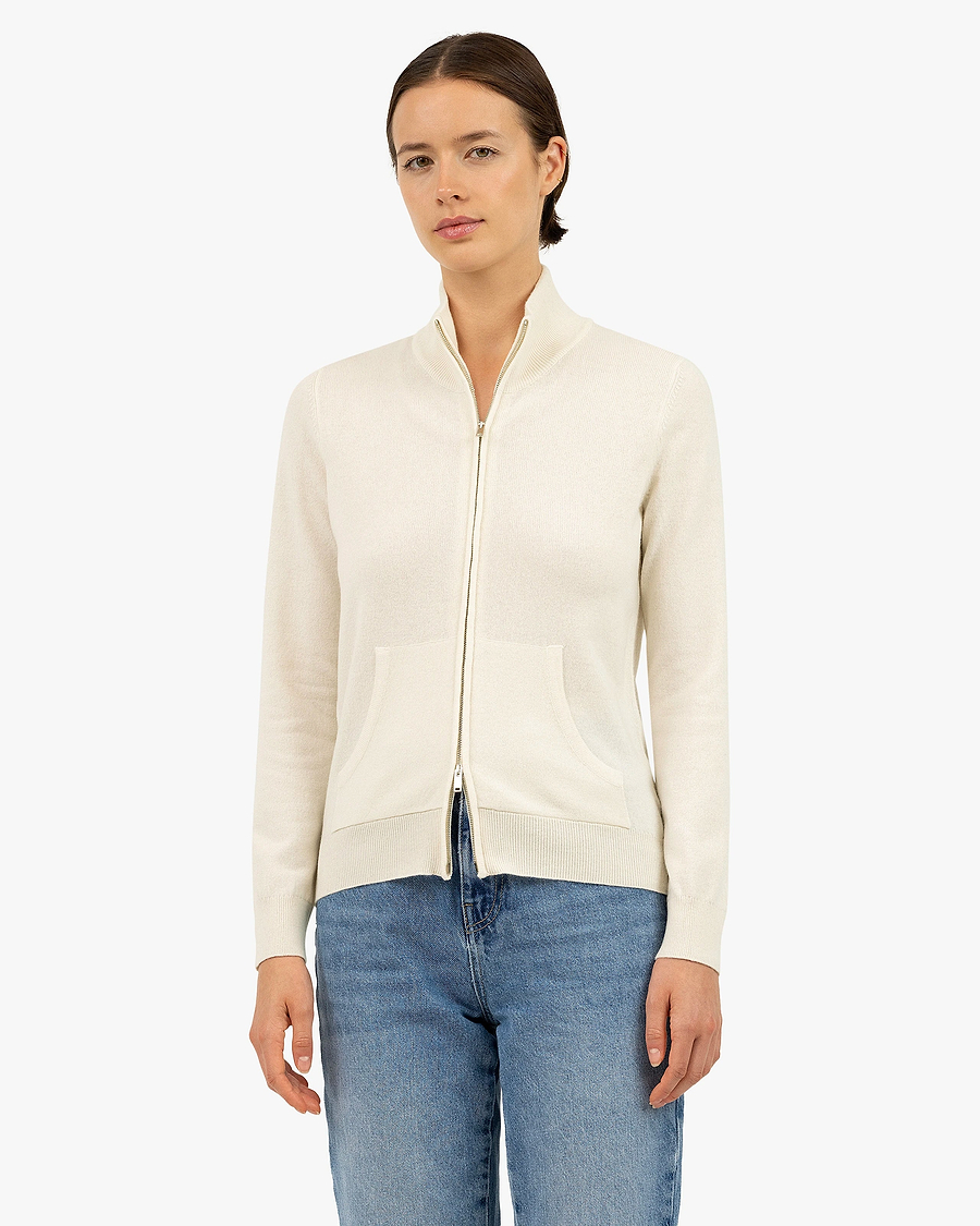 Women's Salò Zip Cardigan - White Cashmere