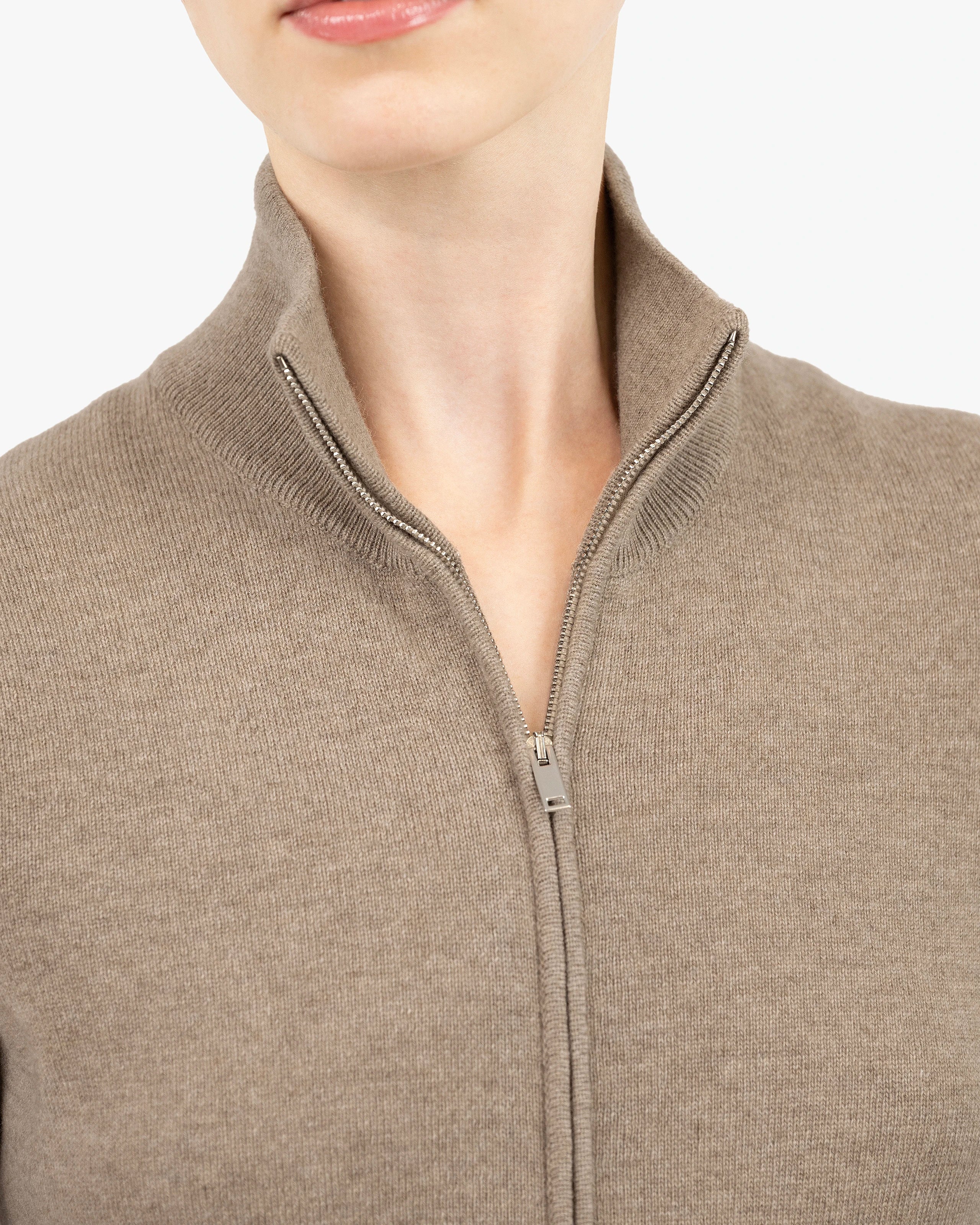 Women's Salò Zip Cardigan - Taupe Cashmere