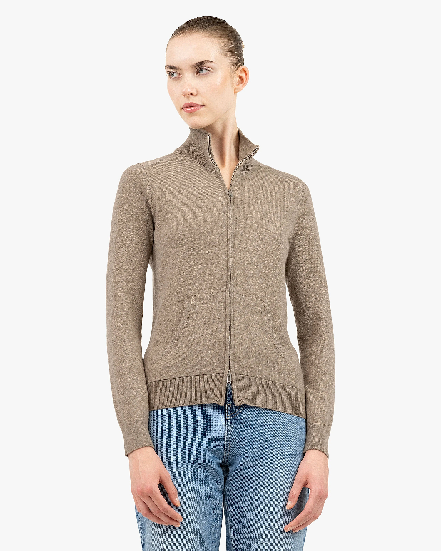 Women's Salò Zip Cardigan - Taupe Cashmere