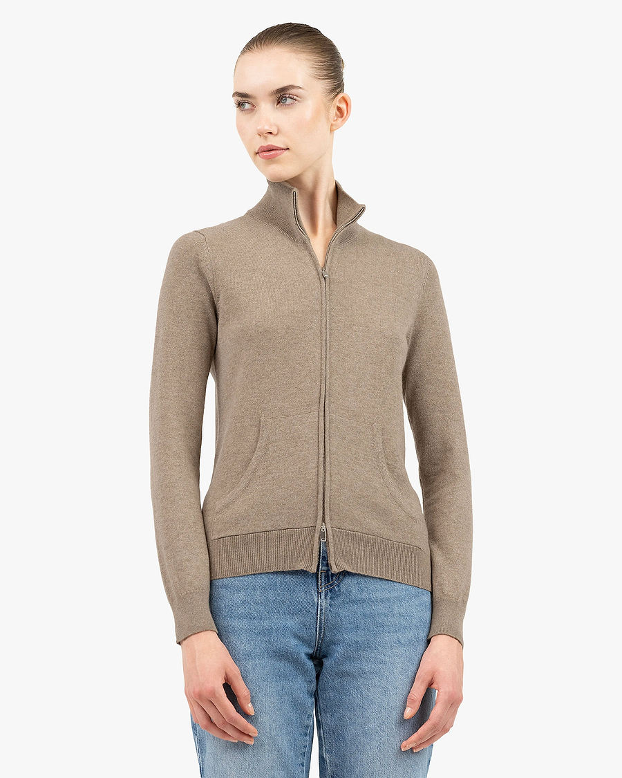 Women's Salò Zip Cardigan - Taupe Cashmere
