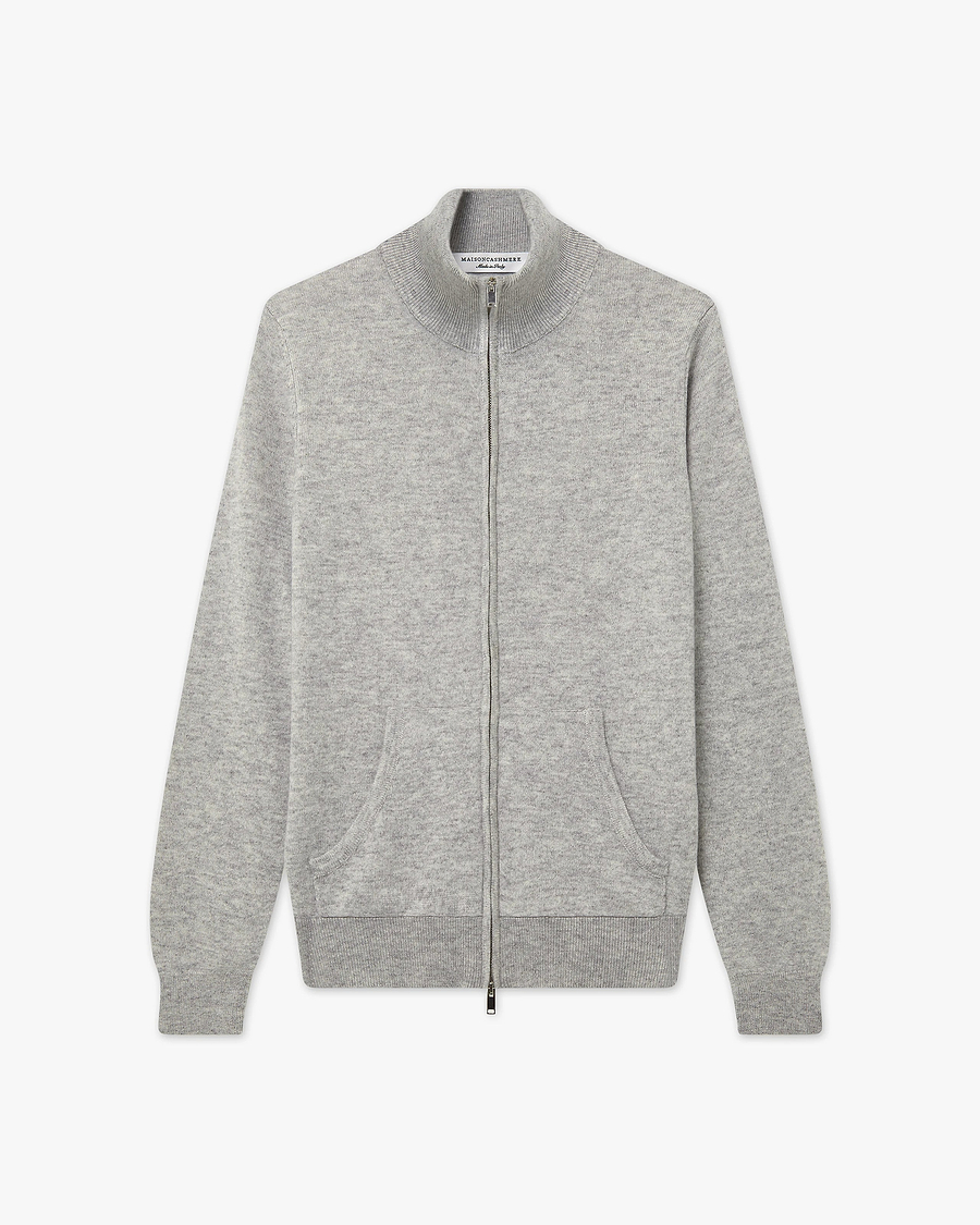 Women's Salò Zip Cardigan - Light Grey Cashmere