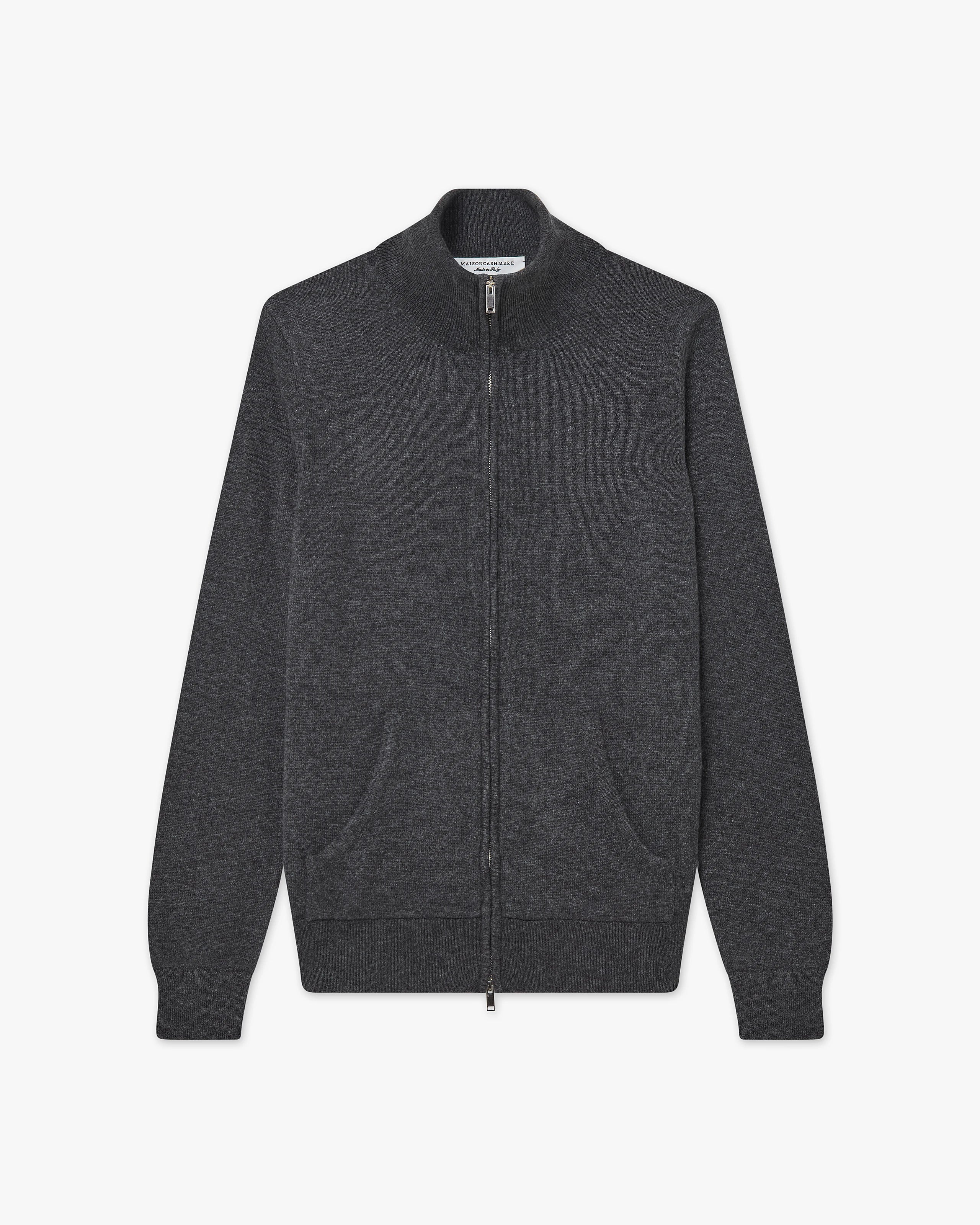 Women's Salò Zip Cardigan - Charcoal Cashmere