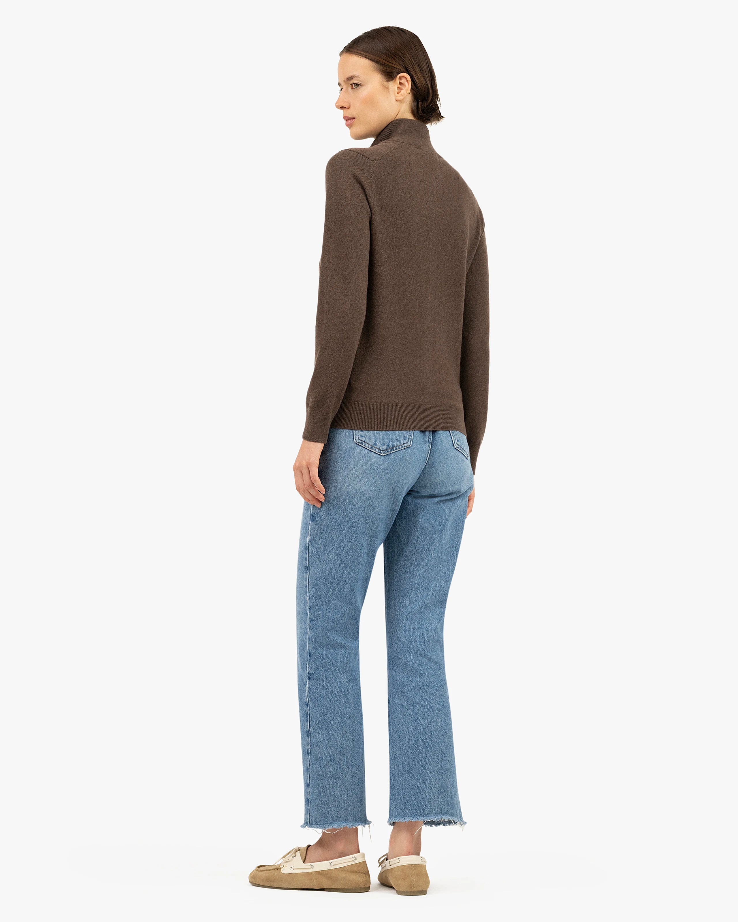 Women's Salò Zip Cardigan - Brown Cashmere