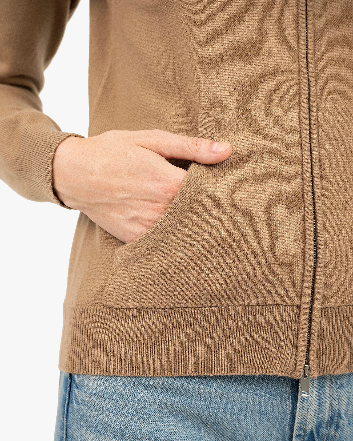 Women's Salò Zip Cardigan - Camel Cashmere