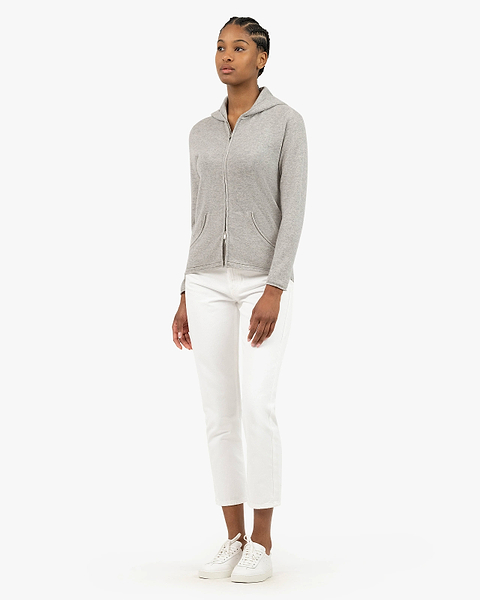 Women's Salò Zip Hoodie - Light Grey Cashmere