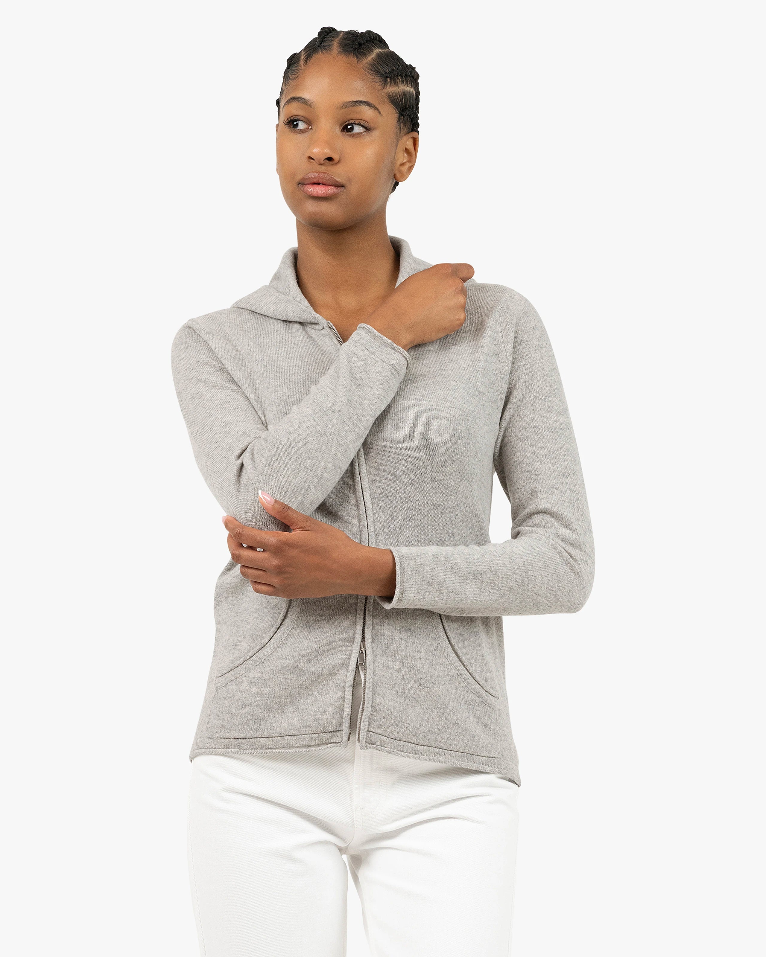 Women's Salò Zip Hoodie - Light Grey Cashmere