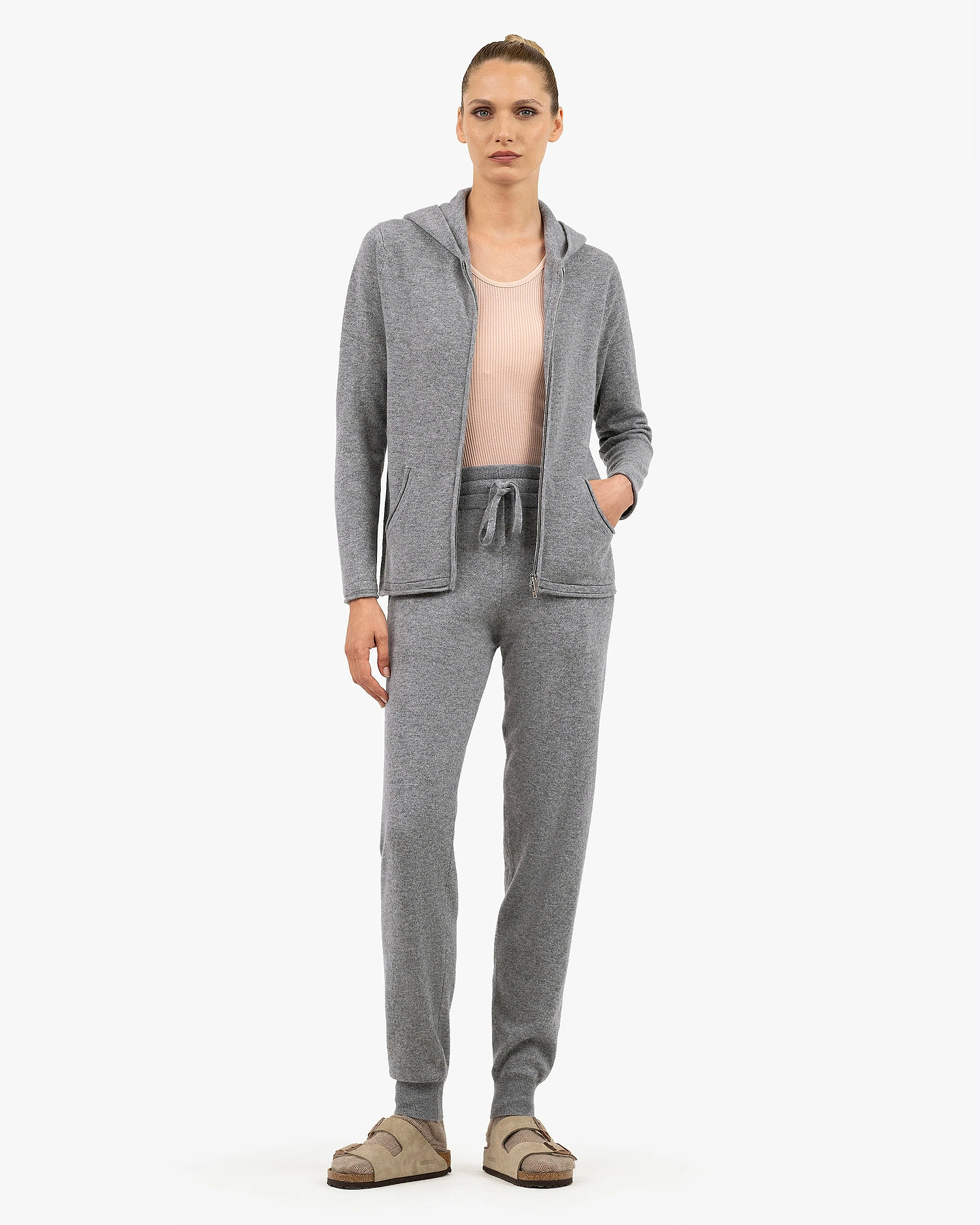 Women's Salò Zip Hoodie - Medium Grey Cashmere