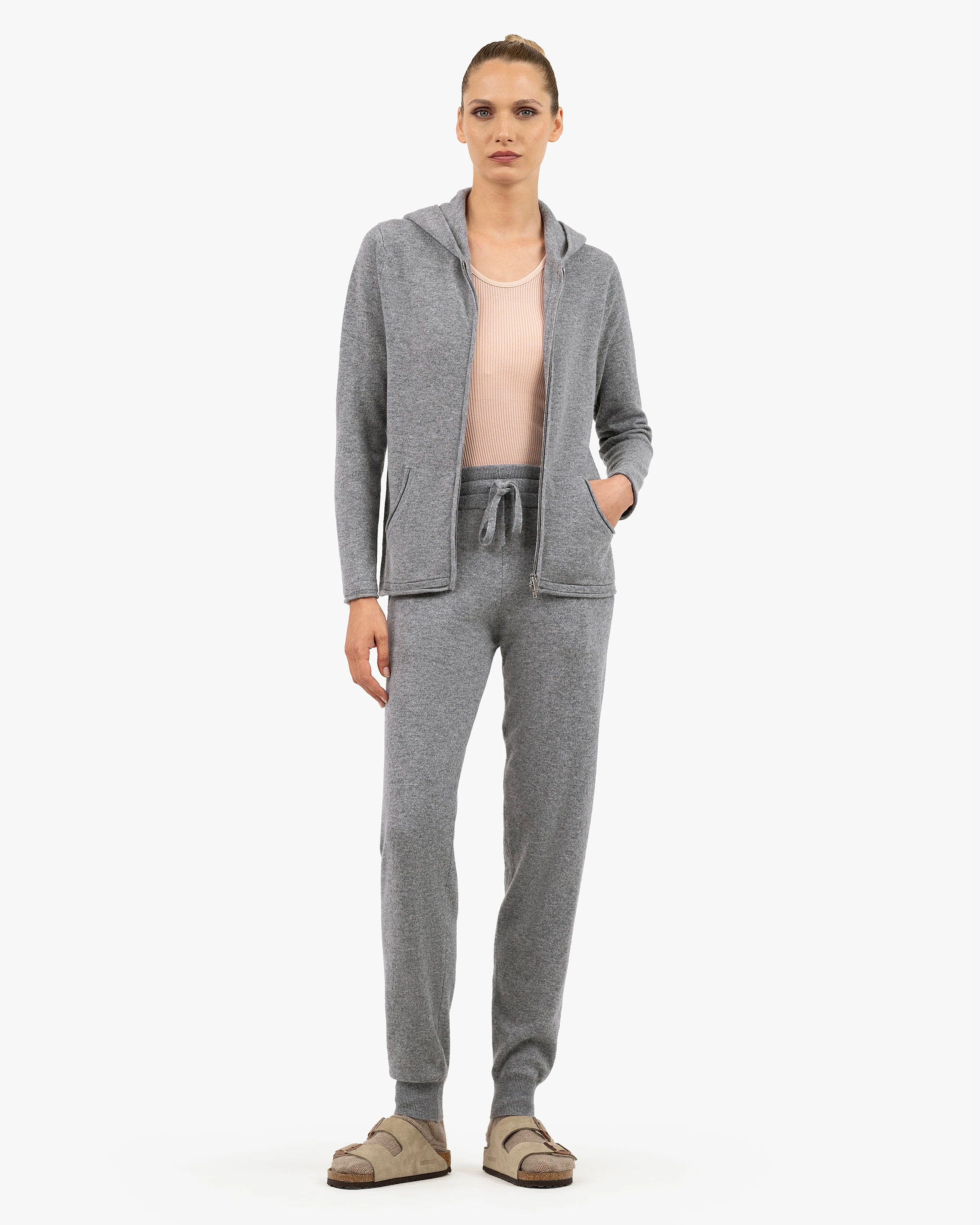 Women's Salò Zip Hoodie - Medium Grey Cashmere