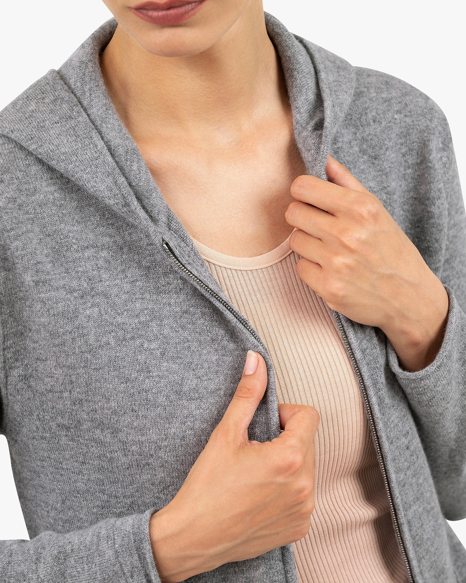 Women's Salò Zip Hoodie - Medium Grey Cashmere