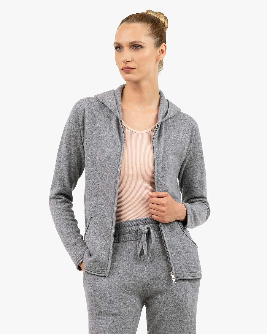 Women's Salò Zip Hoodie - Medium Grey Cashmere