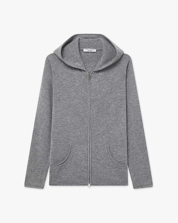 Maglia Cappuccio Zip Salò Donna - Grigio Medio