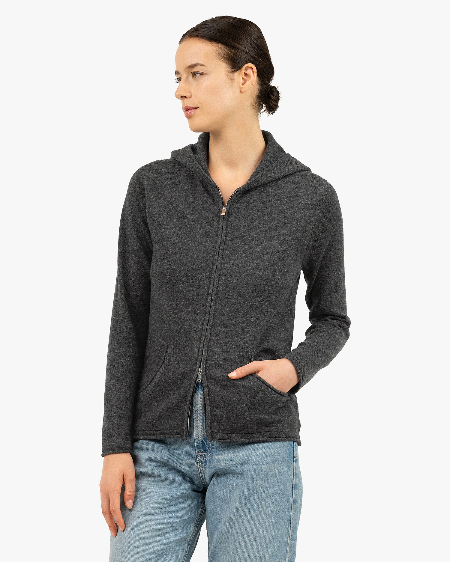 Women's Salò Zip Hoodie - Charcoal Cashmere