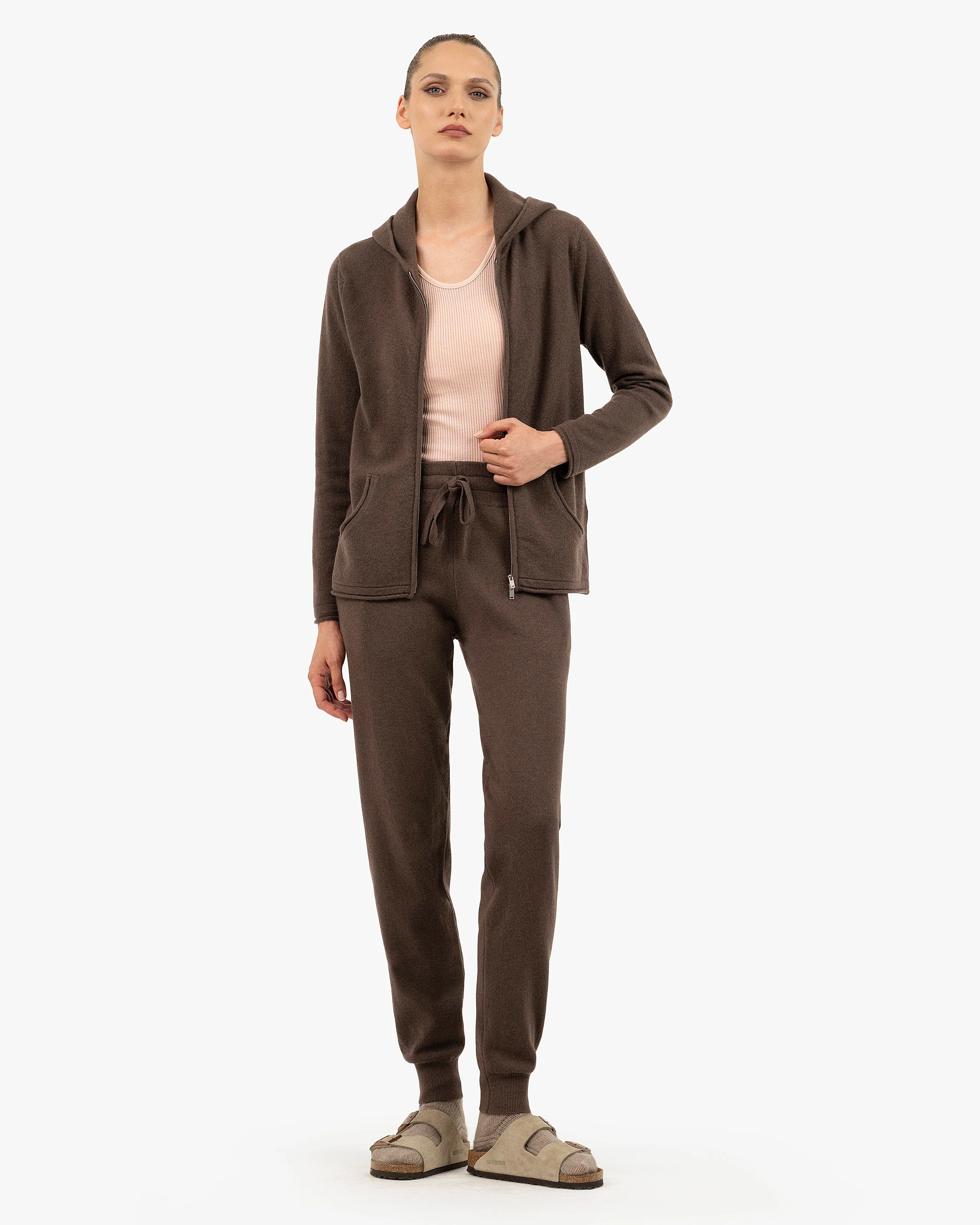 Women's Salò Zip Hoodie - Brown Cashmere