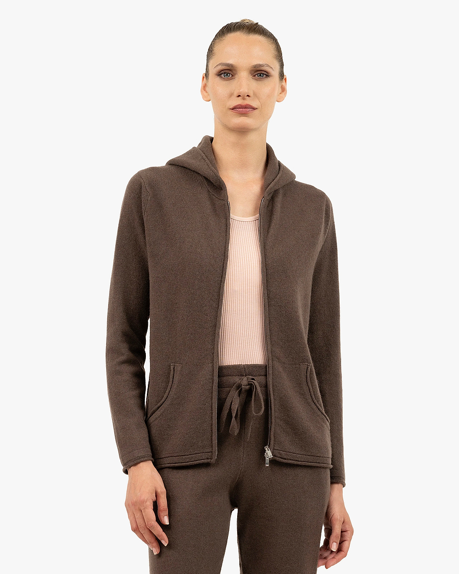 Women's Salò Zip Hoodie - Brown Cashmere