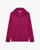 Maglia Cappuccio Zip Salò Donna - Magenta