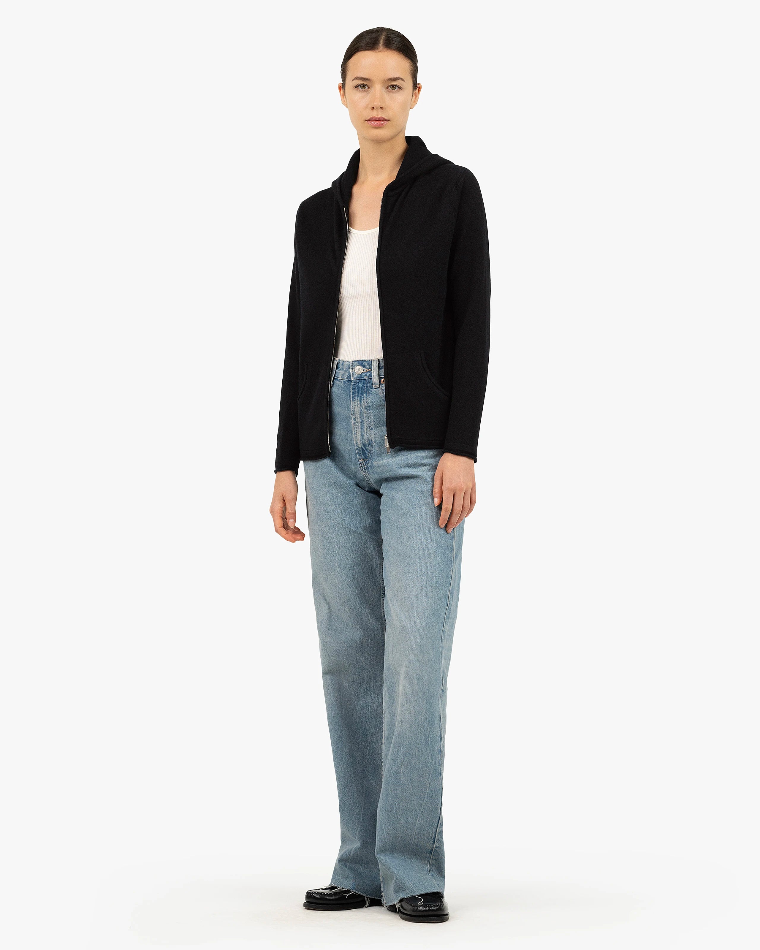 Women's Salò Zip Hoodie - Black Cashmere