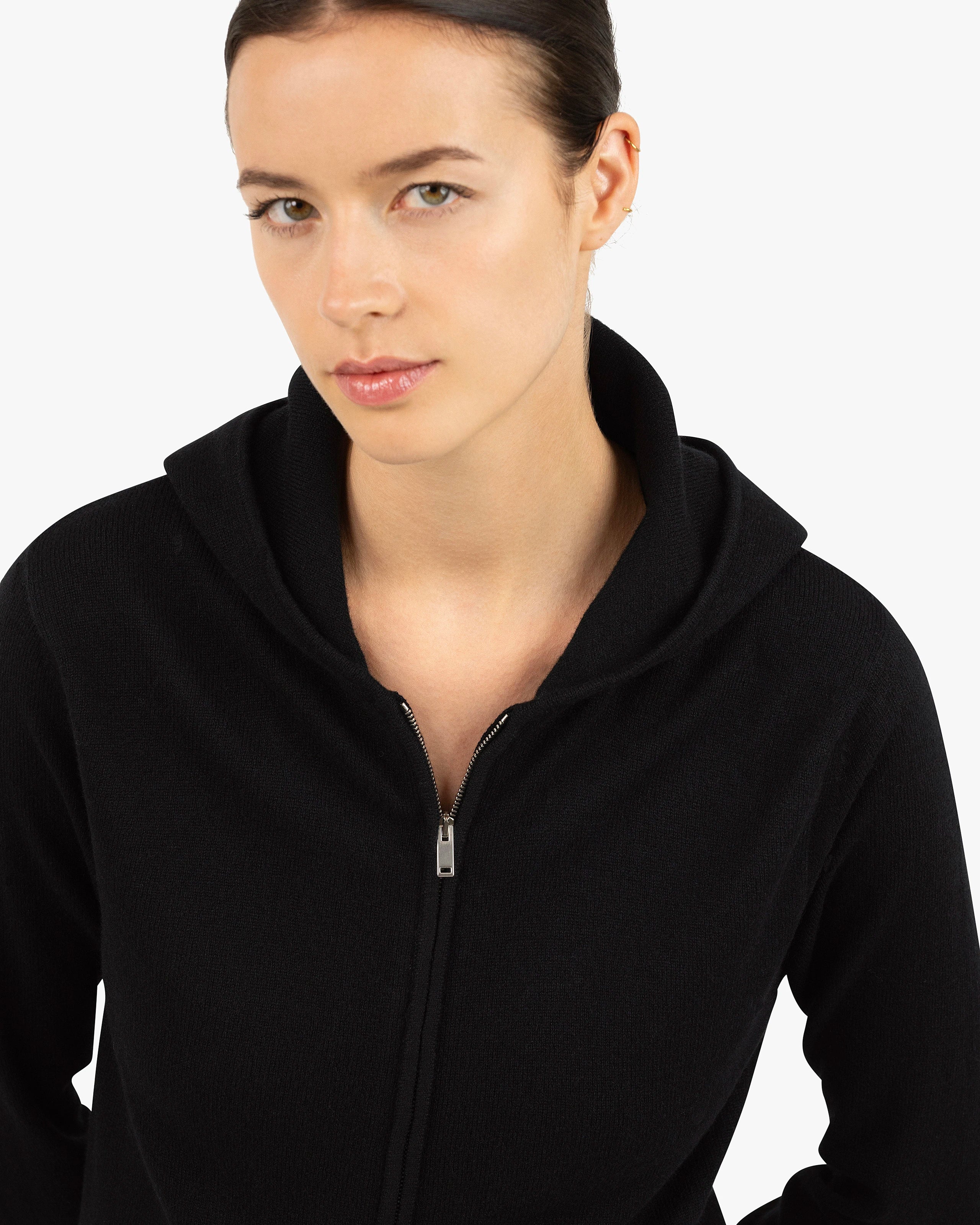 Women's Salò Zip Hoodie - Black Cashmere