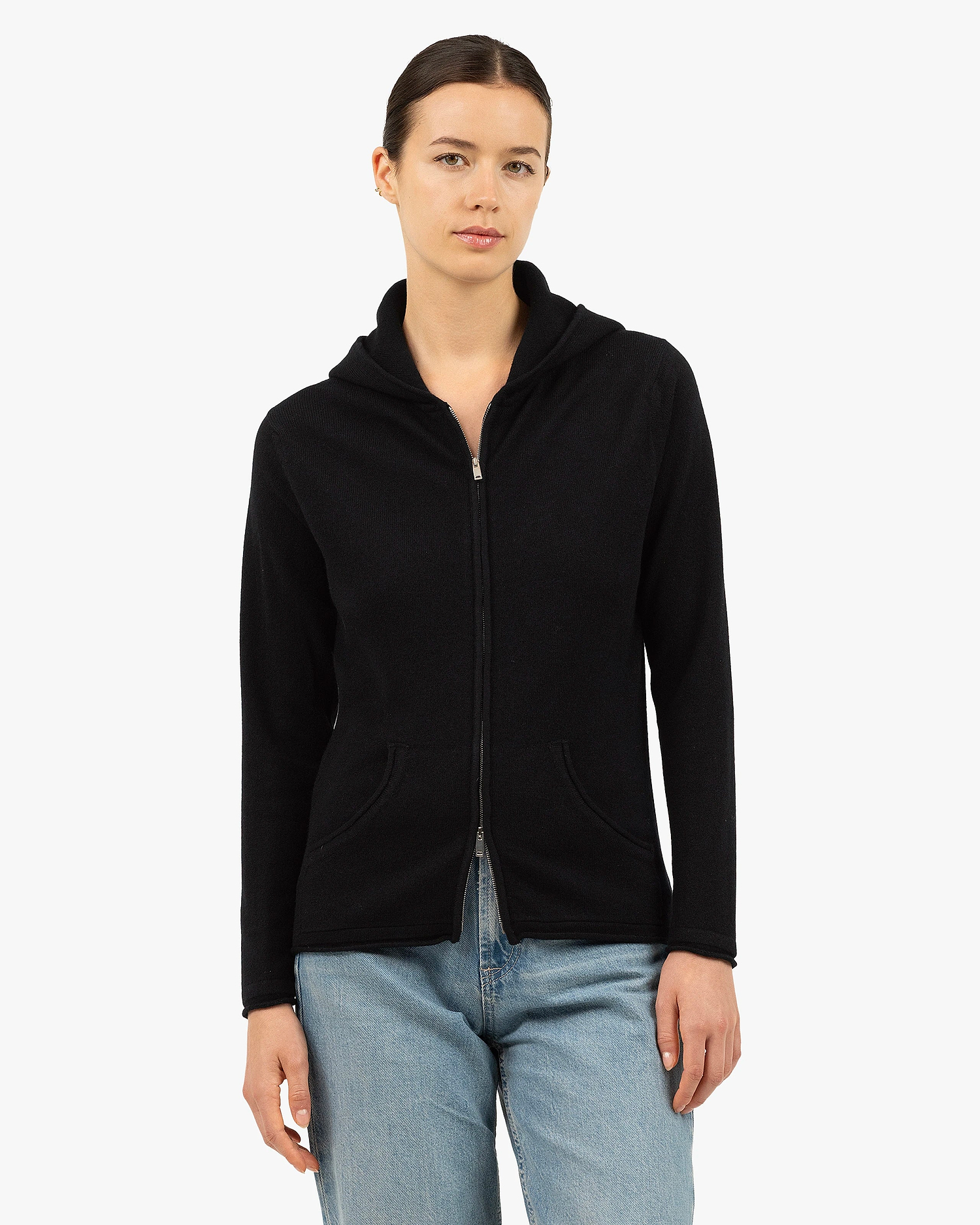 Women's Salò Zip Hoodie - Black Cashmere