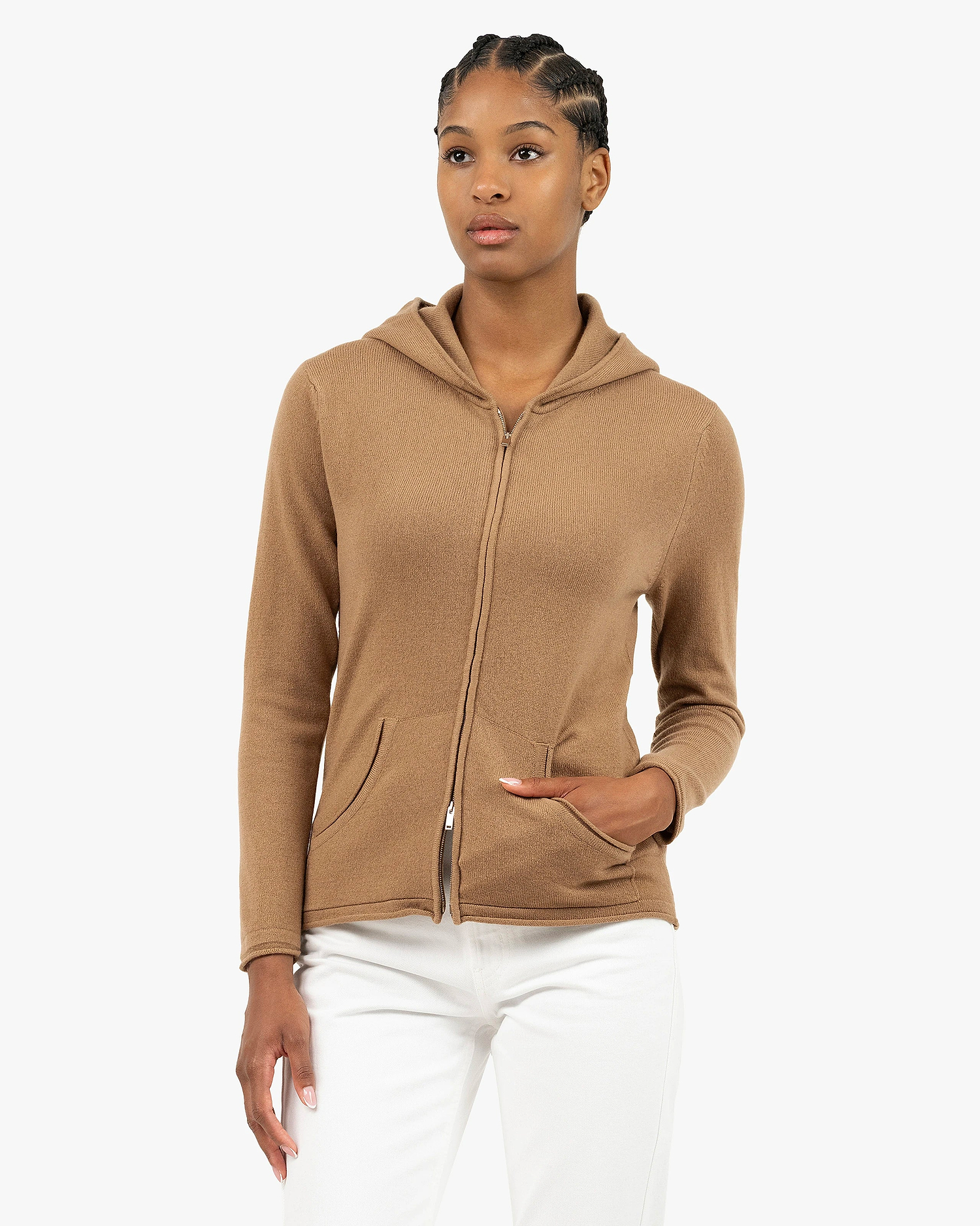 Women's Salò Zip Hoodie - Camel Cashmere