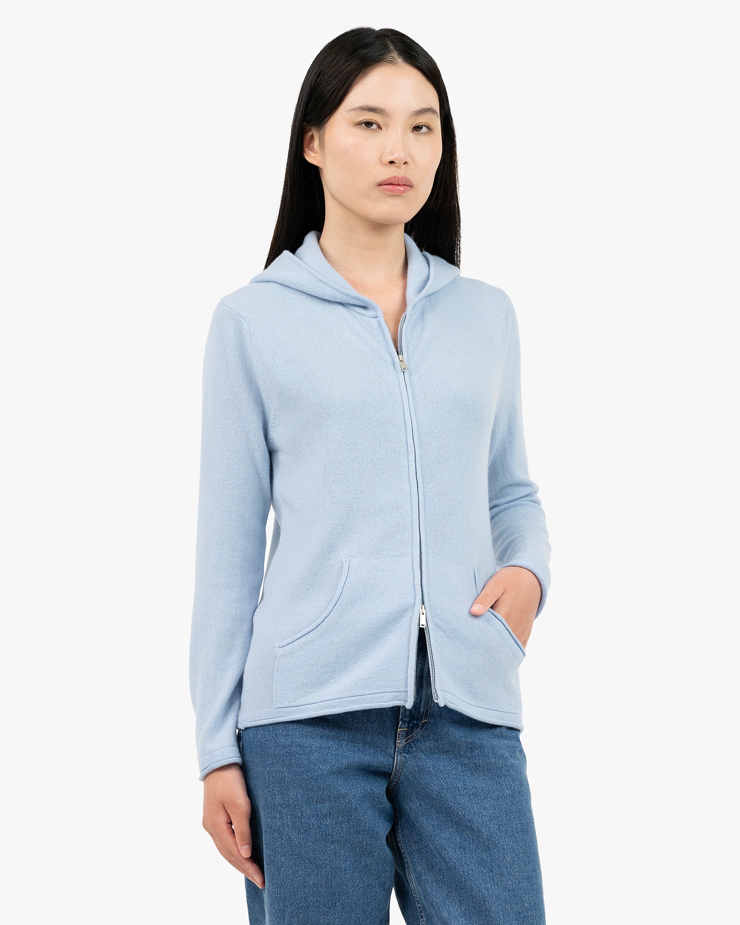 Women's Salò Zip Hoodie - Light Blue Cashmere
