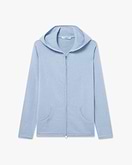 Maglia Cappuccio Zip Salò Donna - Celeste