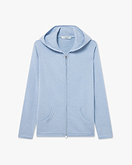 Maglia Cappuccio Zip Salò Donna - Celeste
