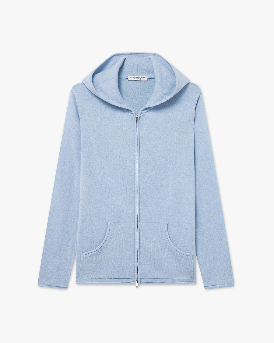 Women's Salò Zip Hoodie - Light Blue Cashmere
