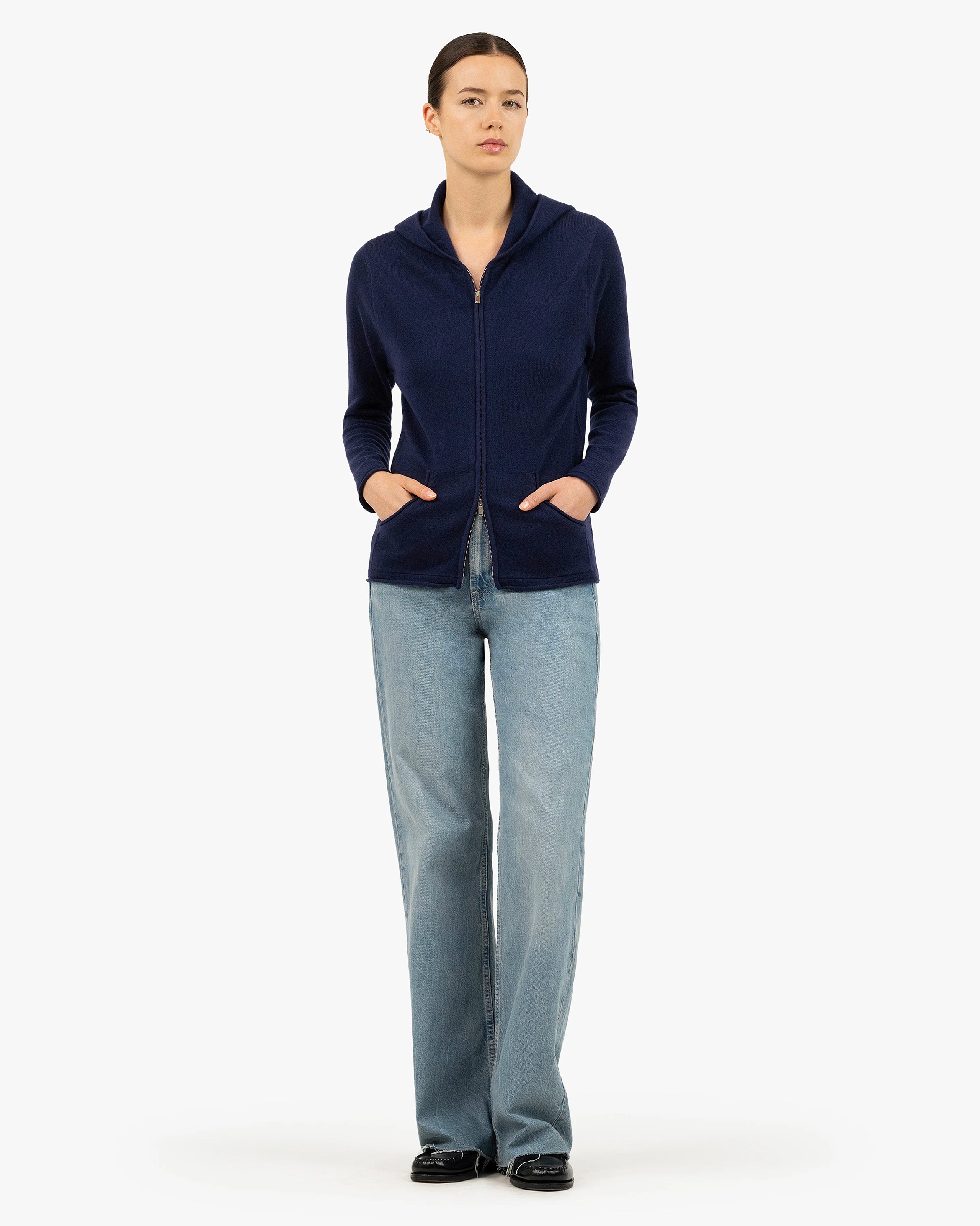 Women's Salò Zip Hoodie - Blue Cashmere