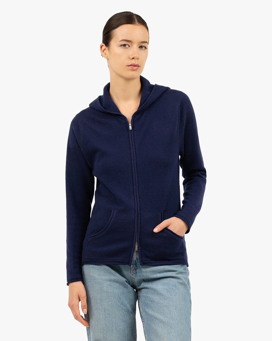 Women's Salò Zip Hoodie - Blue Cashmere