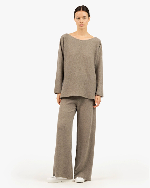 Chaillot Boat Neck Sweater - Taupe Cashmere